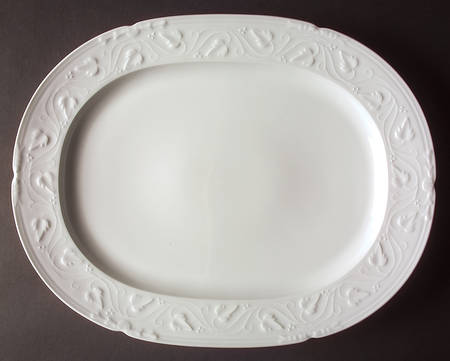 Imperatrice All White 17" Oval Serving Platter