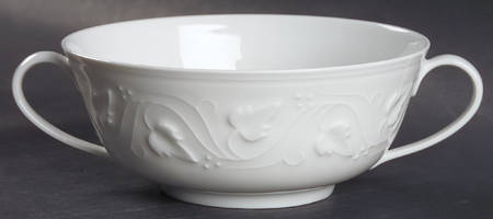 Imperatrice All White Footed Cream Soup Bowl