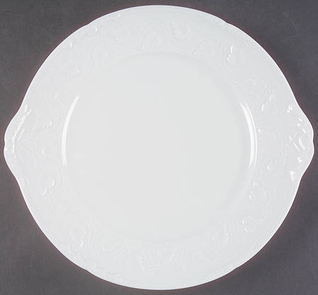 Imperatrice All White Handled Cake Plate