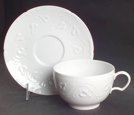 Imperatrice All White Breakfast Cup & Saucer Set
