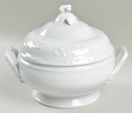 Imperatrice All White Round Covered Vegetable