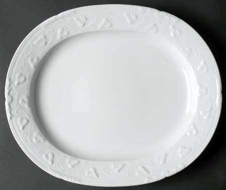 Imperatrice All White 14" Oval Serving Platter