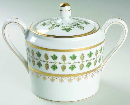Matignon Green Sugar Bowl & Lid