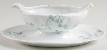 Mesanges Gravy Boat with Attached Underplate