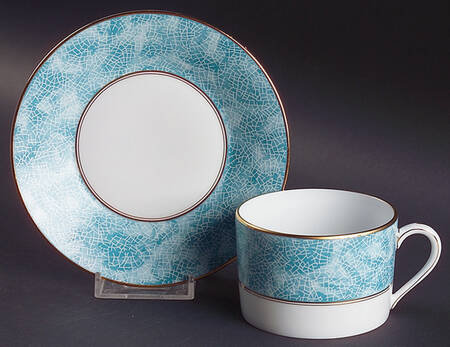 Turquoise Flat Cup & Saucer Set