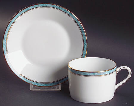 Turquoise Flat Cup & Saucer Set