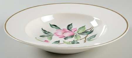 Pink Magnolia Rim Soup Bowl