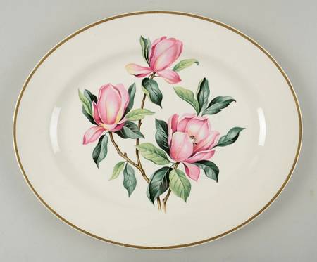 Pink Magnolia 11" Oval Serving Platter