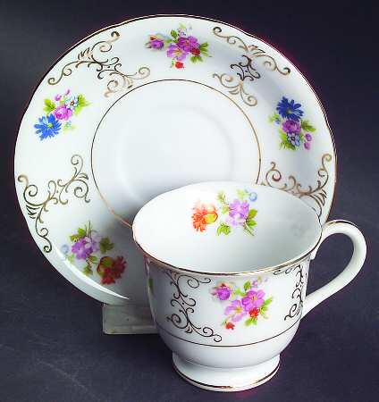 CHK1 Footed Demitasse Cup & Saucer Set