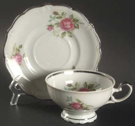 Rose Footed Cup & Saucer Set