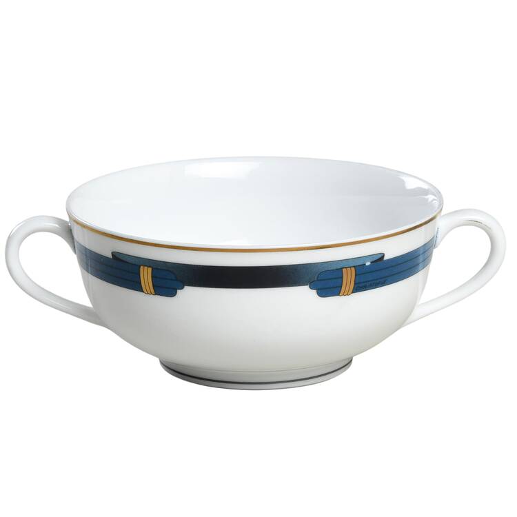 Iriana Bleu Flat Cream Soup Bowl