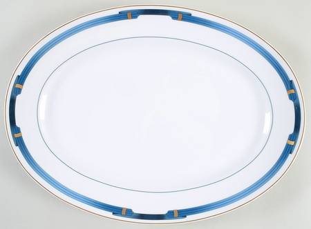 Iriana Bleu 16" Oval Serving Platter