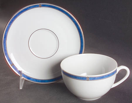 Oceana Blue Flat Cup & Saucer Set
