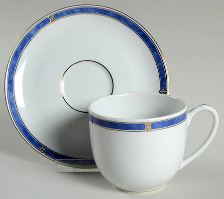 Oceana Blue Flat Cup & Saucer Set