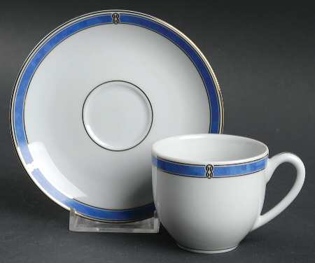 Oceana Blue Flat Demitasse Cup & Saucer Set