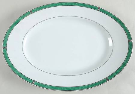 Oceana Green 14" Oval Serving Platter