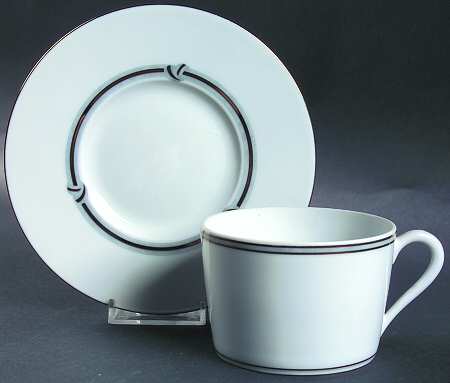 Rubanea Grey Flat Cup & Saucer Set
