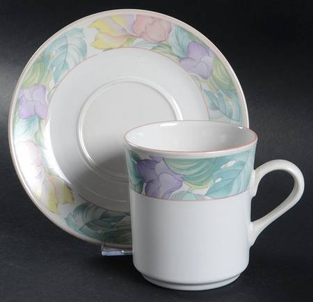 Spring Time Flat Cup & Saucer Set by China Pearl