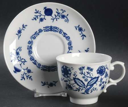 Dresden Classics Blue Flat Cup & Saucer Set