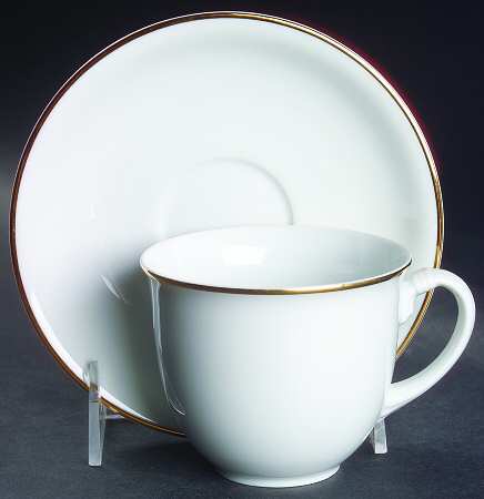 Ambassador Gold Flat Cup & Saucer Set