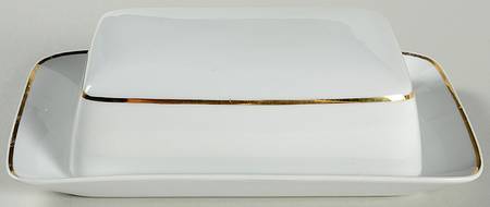 Ambassador Gold Rectangular Covered Butter
