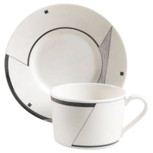 Angles Flat Cup & Saucer Set