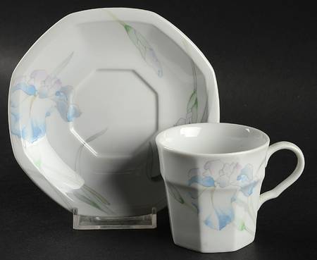 Blue Eyes Flat Demitasse Cup & Saucer Set
