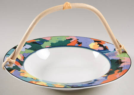Van Gogh 7''-7 1/4'' Basket W/Bamboo Handle HC