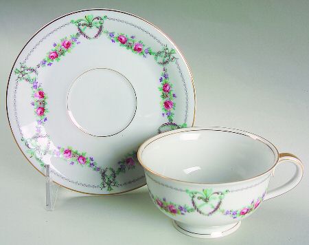 Rose Garland Footed Cup & Saucer Set by Chateau