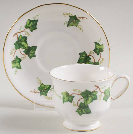Ivy Leaf Footed Demitasse Cup & Saucer Set