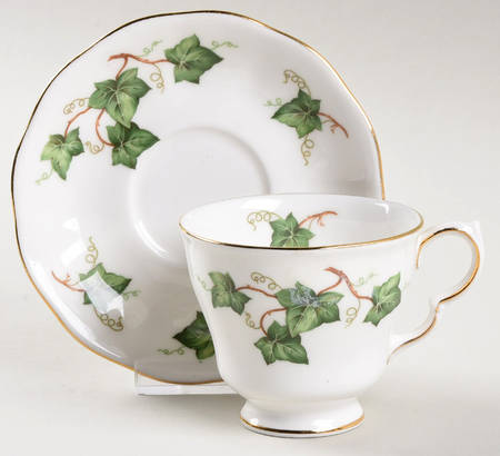 Ivy Leaf Footed Demitasse Cup & Saucer Set