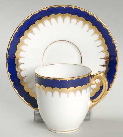 6143 Cobalt Blue Flat Demitasse Cup & Saucer Set