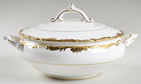 Admiral White and Gold Round Covered Vegetable