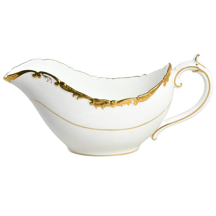 Admiral White and Gold Gravy Boat