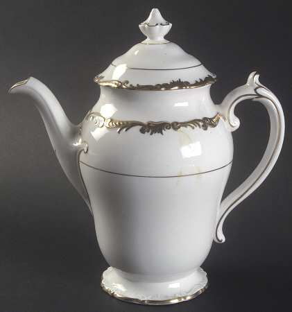 Admiral White and Gold Coffee Pot & Lid