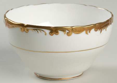 Admiral White and Gold Open Sugar Bowl