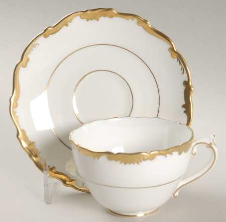 Admiral White and Gold Footed Cup & Saucer Set