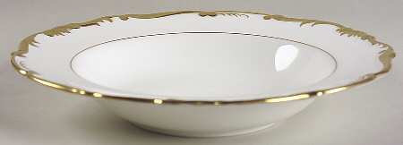 Admiral White and Gold Rim Soup Bowl