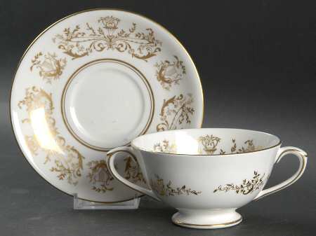 Allegro Footed Cream Soup Bowl & Saucer Set