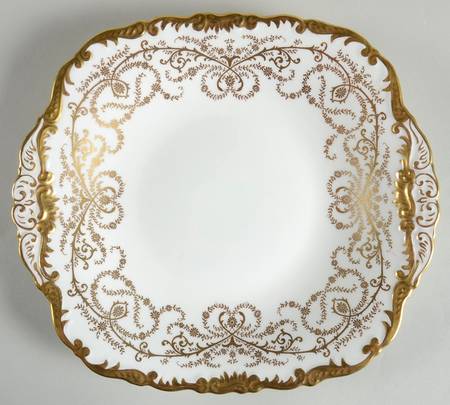 Anniversary White Square Handled Cake Plate