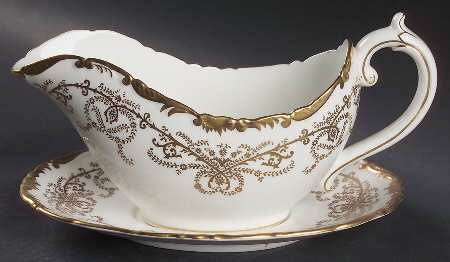 Anniversary White Gravy Boat & Underplate