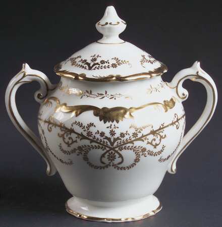 Anniversary White Sugar Bowl & Lid