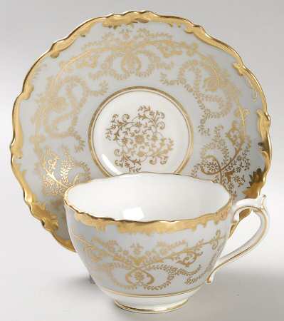 Anniversary Gray Footed Cup & Saucer Set