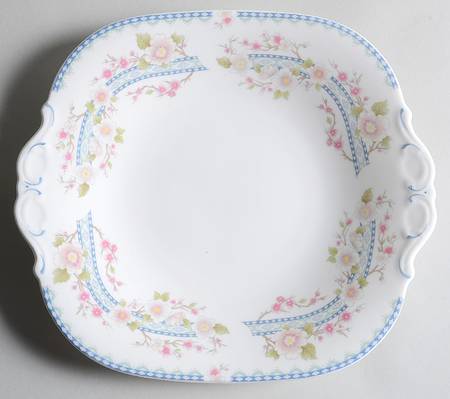 April Square Handled Cake Plate