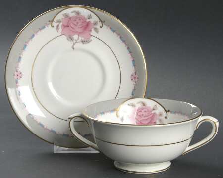 Aristocrat Footed Cream Soup Bowl & Saucer Set by Coalport