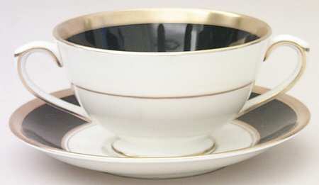 Athlone Brown Footed Cream Soup Bowl & Saucer Set