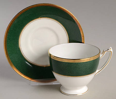 Athlone Green Footed Cup & Saucer Set