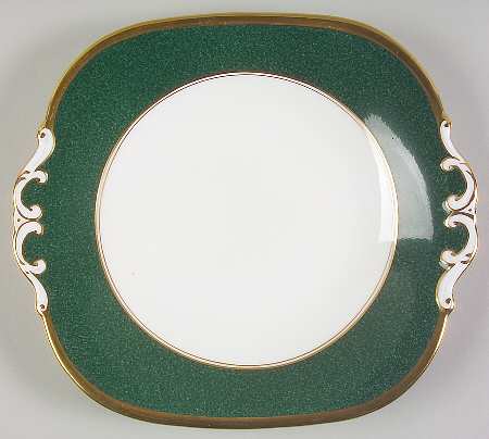 Athlone Green Square Handled Cake Plate