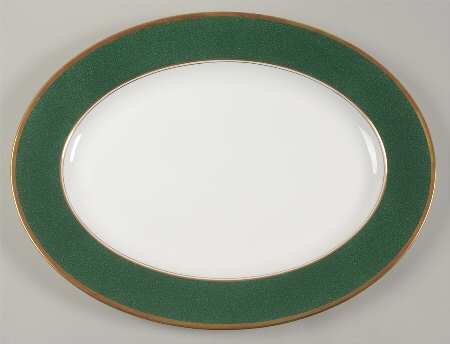 Athlone Green 15" Oval Serving Platter