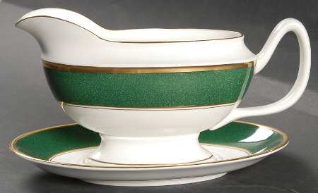 Athlone Green Gravy Boat & Underplate